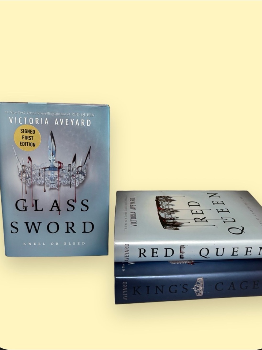 First three books of Red Queen series WITH SIGNED BY AUTHOR FIRST EDITION GS